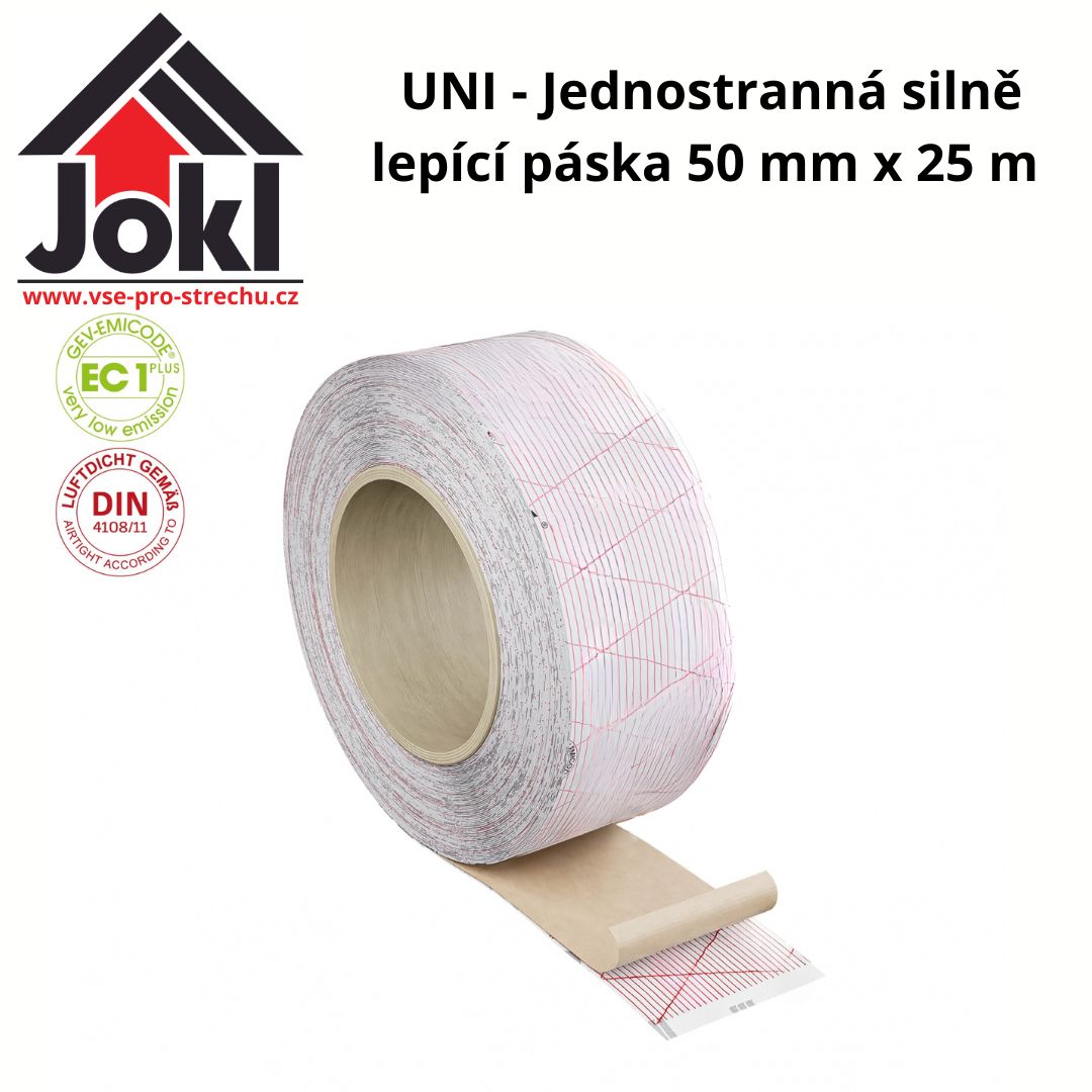 UNI - Jednostranná silně lepící páska 50 mm x 25 m